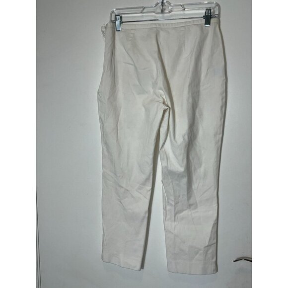 J.McLaughlin Cream Straight Leg Mid-Rise Zip closure Women's Pants Size 8 - Picture 8 of 11